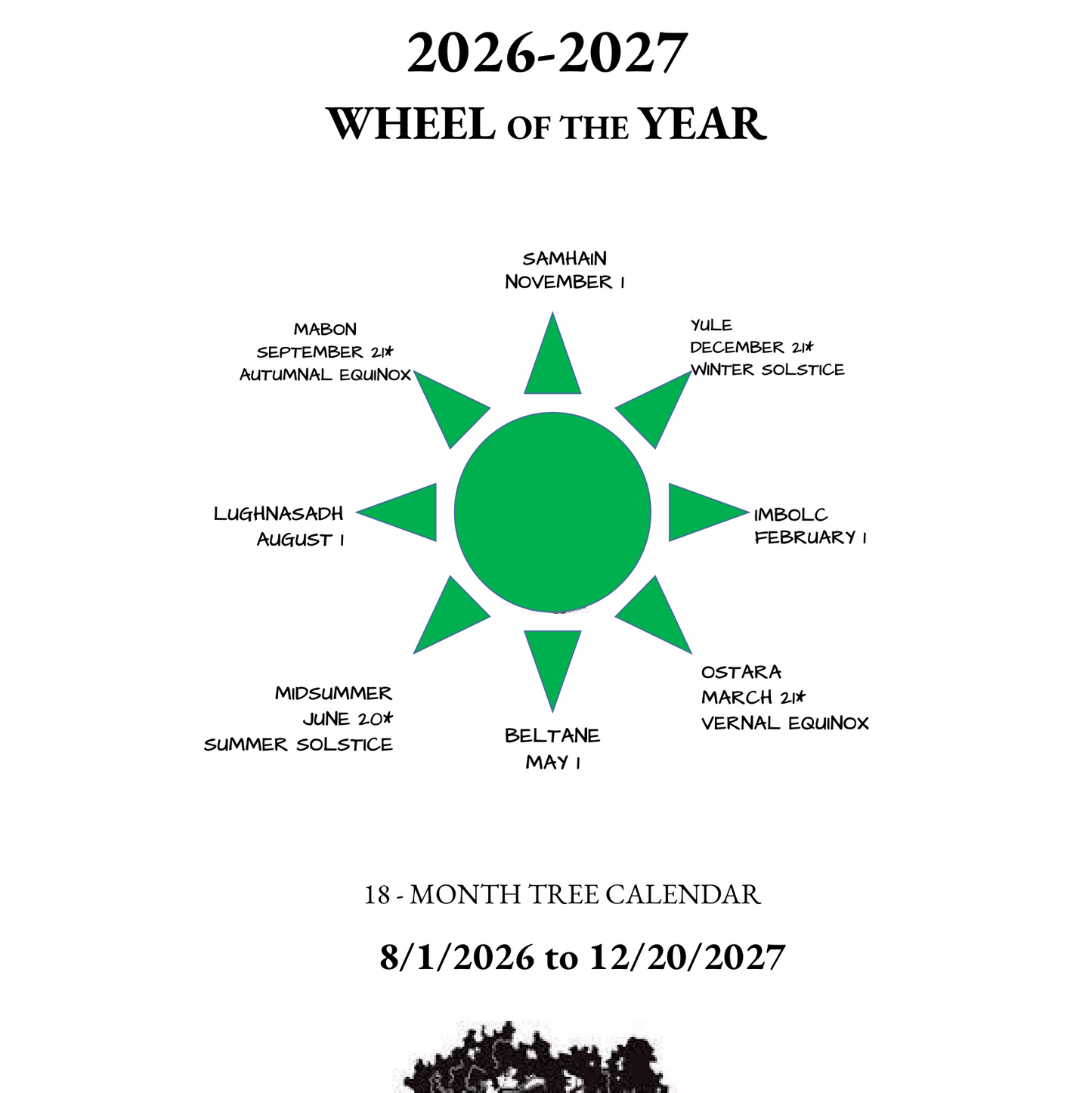 CALENDAR - WHEEL OF THE YEAR 2026-2027 (Digital)